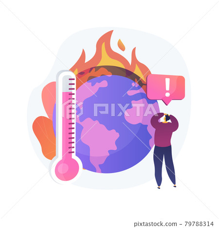 Earth climate change, temperature increase, global warming vector concept metaphor. Earth climate change, temperature increase, global warming vector concept metaphor. 79788314