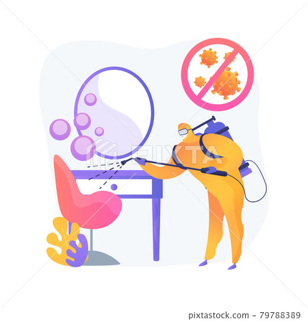 Beauty salons sanitation abstract concept vector illustration. 79788389