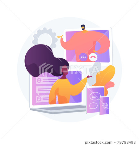 Unified communication abstract concept vector illustration. 79788498