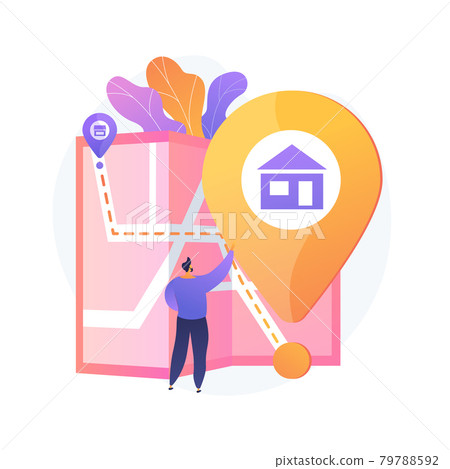 Road route choice vector concept metaphor. 79788592