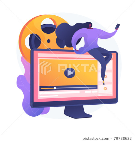 Video content marketing vector concept metaphor Video content marketing vector concept metaphor 79788622