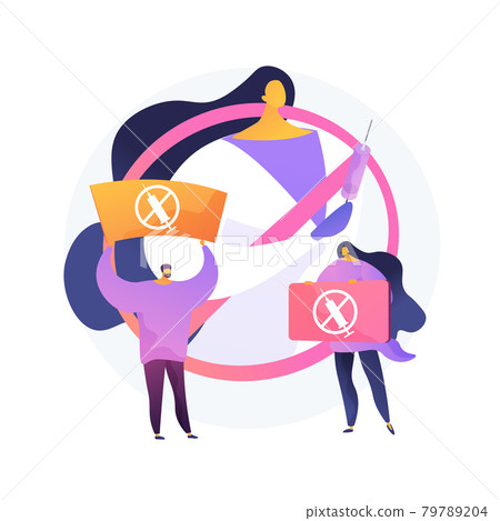Refusal of vaccination abstract concept vector illustration. Refusal of vaccination abstract concept vector illustration. 79789204