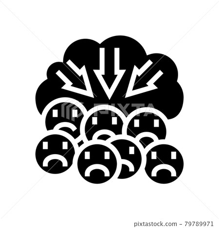 suppression of negativity reputation management glyph icon vector illustration 79789971