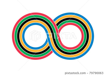 Infinite mark graphic made of 5 color ribbons - Stock Illustration ...