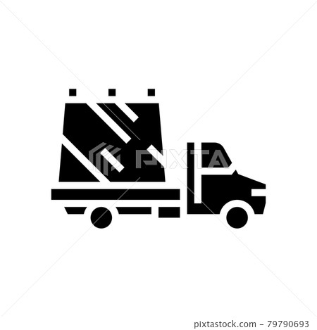 glass transportation on truck glyph icon vector illustration 79790693
