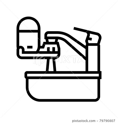 portable water filter for faucet line icon vector illustration 79790807