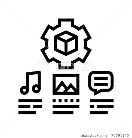 settings of audio, image and test ugc line icon vector illustration settings of audio, image and test ugc line icon vector illustration 79791140