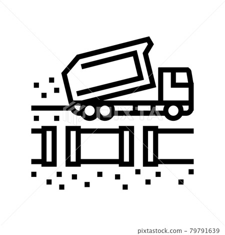 truck fill up pipeline line icon vector illustration 79791639