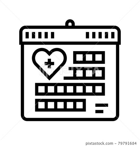 schedule homecare service line icon vector illustration 79791684