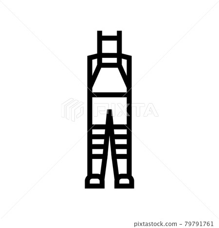 fly fishing waders line icon vector illustration 79791761