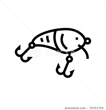 crankbait fishing accessory line icon vector illustration 79791794