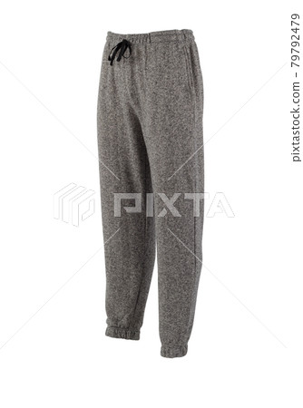 Dark gray sweatpants isolated on white Dark gray sweatpants isolated on white 79792479
