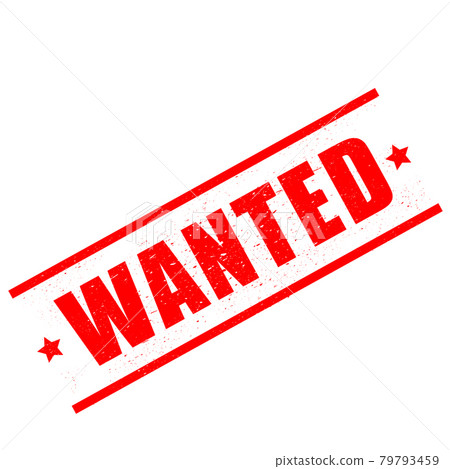 Red Wanted Rubber Stamp Set Isolated on White Background Red Wanted Rubber Stamp Set Isolated on White Background 79793459
