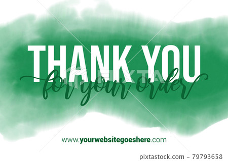 Printable Thank You card. Teal Hand Drawn Watercolor note for business. Simple business card Printable Thank You card. Teal Hand Drawn Watercolor note for business. Simple business card 79793658
