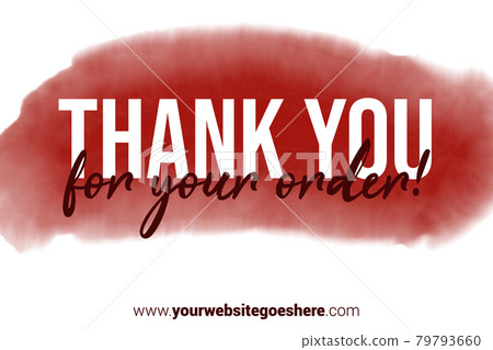 Printable Thank You card. Red Hand Drawn Watercolor note for business. Simple business card Printable Thank You card. Red Hand Drawn Watercolor note for business. Simple business card 79793660