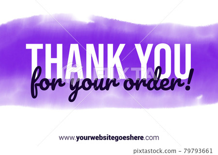 Printable Thank You card. Purple Hand Drawn Watercolor note for business. Simple business card Printable Thank You card. Purple Hand Drawn Watercolor note for business. Simple business card 79793661