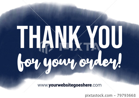 Printable Thank You card. Navy color Hand Drawn Watercolor note for business. Simple business card Printable Thank You card. Navy color Hand Drawn Watercolor note for business. Simple business card 79793668