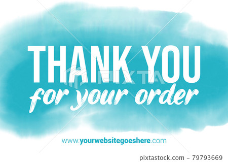 Printable Thank You card. Light Blue Hand Drawn Watercolor note for business. Simple business card Printable Thank You card. Light Blue Hand Drawn Watercolor note for business. Simple business card 79793669