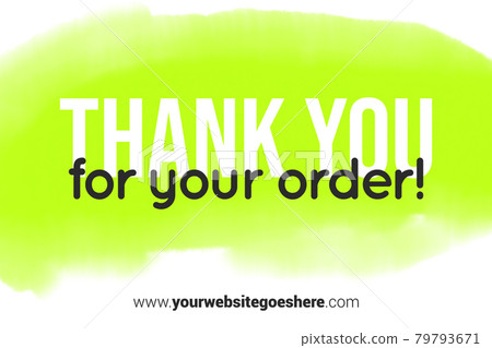 Printable Thank You card. Green Hand Drawn Watercolor note for business. Simple business card Printable Thank You card. Green Hand Drawn Watercolor note for business. Simple business card 79793671