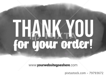 Printable Thank You card. Gray Hand Drawn Watercolor note for business. Simple business card 79793672