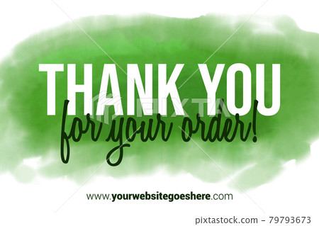 Printable Thank You card. Dark Green Hand Drawn Watercolor note for business. Simple business card Printable Thank You card. Dark Green Hand Drawn Watercolor note for business. Simple business card 79793673