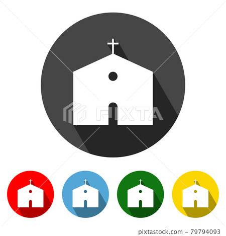 Church Icon with Long Shadow Church Icon with Long Shadow 79794093