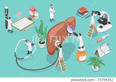 3D Isometric Flat Vector Conceptual Illustration of Liver Health. 3D Isometric Flat Vector Conceptual Illustration of Liver Health. 79794342