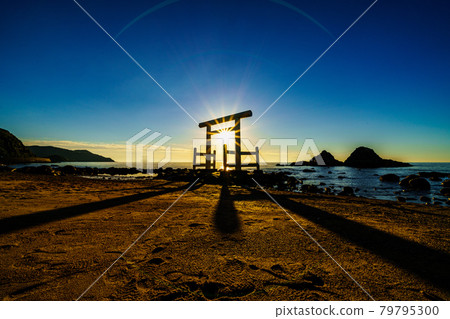 糸島市二見浦的夜景 糸島市二見浦的夜景 79795300