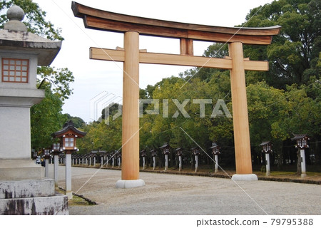 Torii gate and approach to Kashihara Jingu 79795388