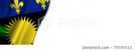 Guadeloupe flag on white background. White background with place for text near the flag of Guadeloupe Guadeloupe flag on white background. White background with place for text near the flag of Guadeloupe 79795513