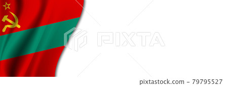 Transnistria flag on white background. White background with place for text near the flag of Transnistria Transnistria flag on white background. White background with place for text near the flag of Transnistria 79795527