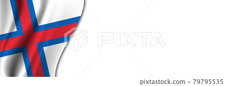 Faroe Islands flag on white background. White background with place for text near the flag of Faroe Islands Faroe Islands flag on white background. White background with place for text near the flag of Faroe Islands 79795535