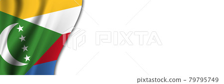 Comoros flag on white background. White background with place for text near the flag of Comoros Comoros flag on white background. White background with place for text near the flag of Comoros 79795749