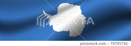 Banner with the flag of Antarctica. Fabric texture of the flag of Antarctica 79795792