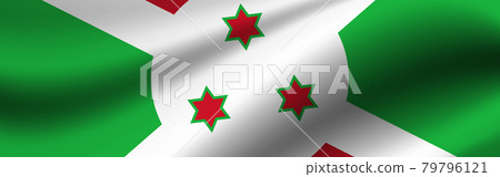 Banner with the flag of Burundi. Fabric texture of the flag of Burundi 79796121