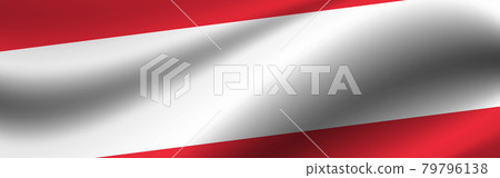 Banner with the flag of Austria. Fabric texture of the flag of Austria Banner with the flag of Austria. Fabric texture of the flag of Austria 79796138