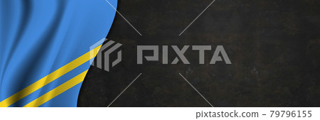 Aruba flag on concrete wall. Banner with fabric texture of the flag of Aruba Aruba flag on concrete wall. Banner with fabric texture of the flag of Aruba 79796155