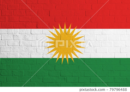 Flag of Kurdistan. Brick wall texture of the flag of Kurdistan Flag of Kurdistan. Brick wall texture of the flag of Kurdistan 79796488