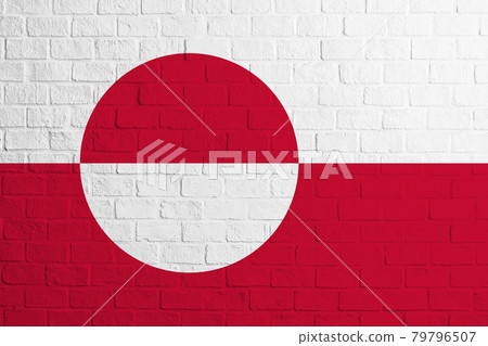 Flag of Greenland. Brick wall texture of the flag of Greenland Flag of Greenland. Brick wall texture of the flag of Greenland 79796507