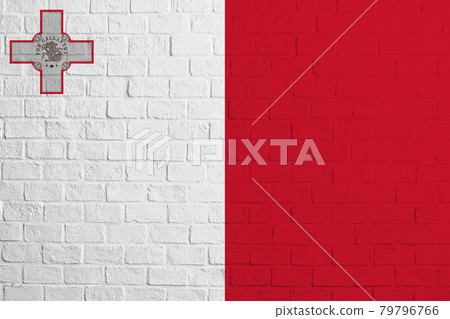 Flag of Malta. Brick wall texture of the flag of Malta Flag of Malta. Brick wall texture of the flag of Malta 79796766