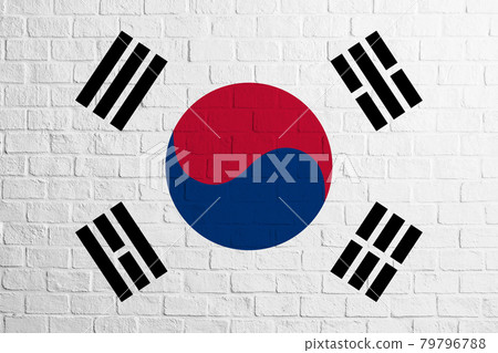 Flag of South Korea Brick wall texture of the flag of South Korea Flag of South Korea Brick wall texture of the flag of South Korea 79796788