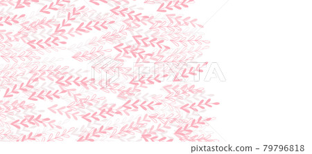 Floral web banner with drawn pink exotic leaves. Nature concept design. Modern floral compositions with summer branches. Vector illustration on the theme of ecology, natura, environment Floral web banner with drawn pink exotic leaves. Nature concept design. Modern floral compositions with summer branches. Vector illustration on the theme of ecology, natura, environment 79796818