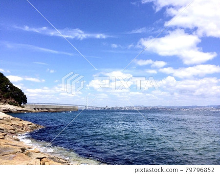 Beautiful clear sea, blue sky and clouds Beautiful clear sea, blue sky and clouds 79796852