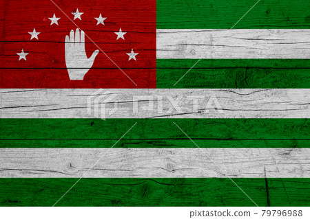Flag of Abkhazia. Wooden texture of the flag of Abkhazia 79796988
