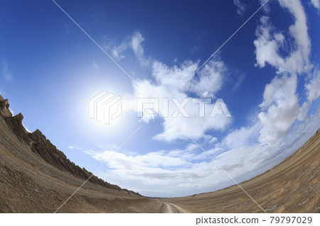 Yardang landform landscape in west of china Yardang landform landscape in west of china 79797029