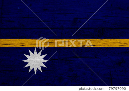 Flag of Nauru. Wooden texture of the flag of Nauru 79797090