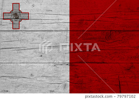 Flag of Malta. Wooden texture of the flag of Malta 79797102