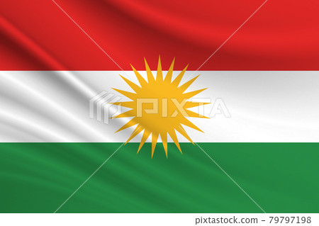 Flag of Kurdistan. Fabric texture of the flag of Kurdistan Flag of Kurdistan. Fabric texture of the flag of Kurdistan 79797198