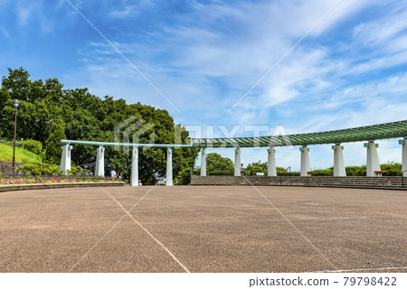 Yokohama cityscape, hill park with a view of the harbor Yokohama cityscape, hill park with a view of the harbor 79798422