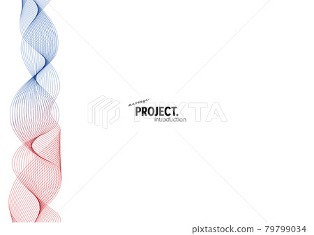 易於使用的紅色和藍色波形抽象背景-帶有示例文本的插圖材料：運動/A4 比例 79799034